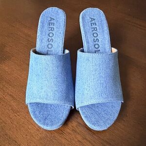 AEROSOLES Denim Slide Mules - NWOT